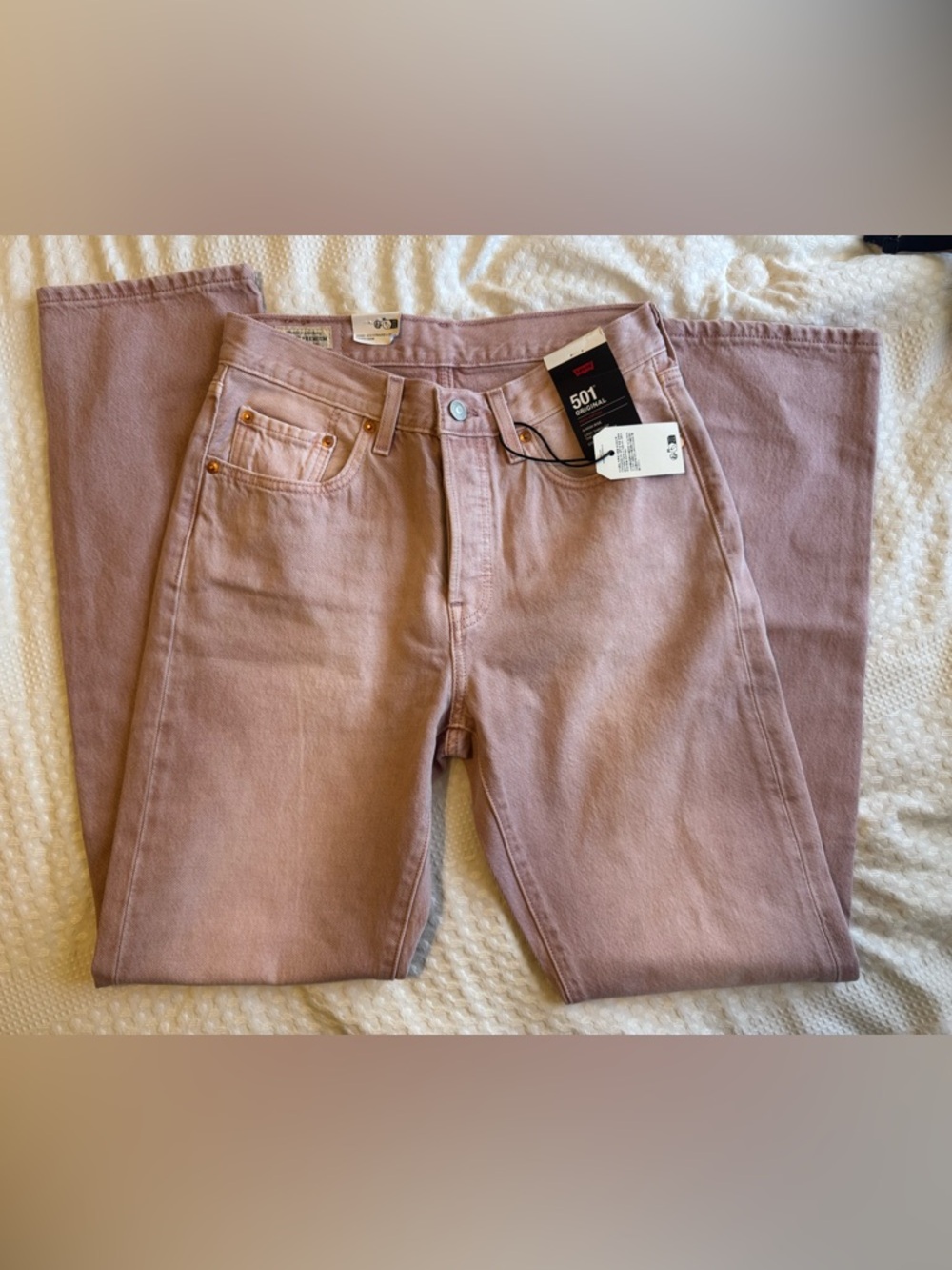 Levi's 501 High-Rise Straight Jeans in Dusty Rose